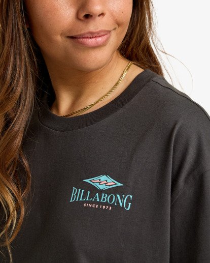 billabong, Heritage Backer - T-shirt met korte mouwen voor Dames, OFF BLACK (ofb) Heritage Backer - Short Sleeve T-Shirt for Women  EBJZT00556