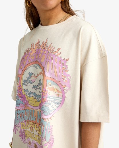 billabong, Natural Mystic - T-shirt met korte mouwen voor Dames, WHITECAP (wcp) Natural Mystic - Short Sleeve T-Shirt for Women  EBJZT00558