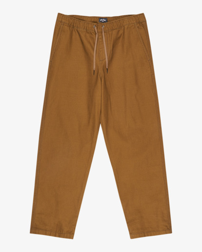 billabong, Larry Canvas - Pantalon en toile à taille élastique pour Homme, TOBACCO (cpp0) Larry Canvas - Elasticated Denim Trousers With Drawcord for Men  EBYDP03004