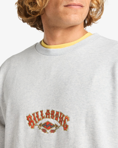 billabong, Core Lord Cr - Crew Neck Sweatshirt for Men, LIGHT GREY HEATHER (lgh) Core Lord Cr - Crew Neck Sweatshirt for Men  EBYFT00153
