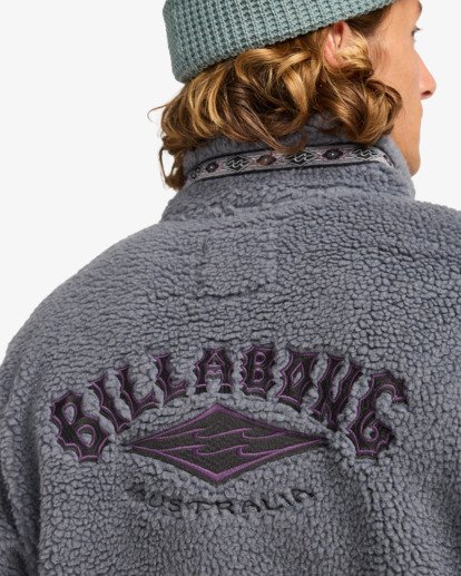 billabong, Boundary Tombstone - Fleece met col en korte rits voor Heren, PEWTER (pew) Boundary Tombstone - Half Zip Mock Neck Fleece for Men  EBYFT00158