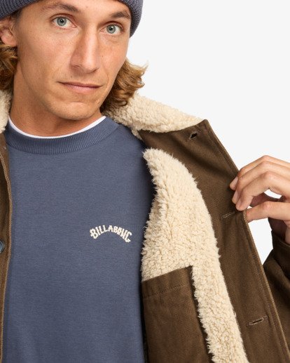billabong, Chore Sherpa - Veste workwear avec doublure en sherpa pour Homme, DARK CEDAR (csr0) Chore Sherpa - Sherpa Lined Work Jacket for Men  EBYJK00133
