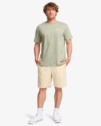 billabong, Arch Crew - Short Sleeve T-Shirt for Men, GREY GREEN (gjk0) Arch Crew - Short Sleeve T-Shirt for Men  EBYKT00100