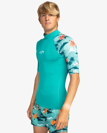 billabong, CONTRAST ALLOVER SS, AQUA (aqu) CONTRAST ALLOVER SS  EBYWR00115