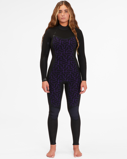 billabong, 3/2mm Synergy - Combinaison back zip pour Femme, WILD BLACK (5160) 3/2mm Synergy - Back Zip Wetsuit for Women  F43F37BIF2
