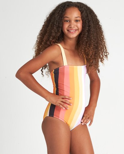 Sunset Glow 1 Pc - Striped One Piece Swimsuit for Teen Girls  S8SW06BIP0