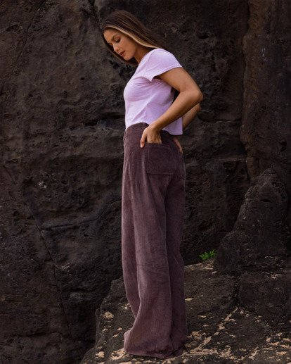 Palmy Cord - Wide Leg Trousers for Women  UBJNP00216
