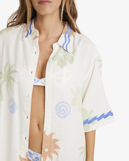 billabong, Sun Symbol - Long Sleeves Shirt para Mulher, MULTI (mul) Sun Symbol - Long Sleeves Shirt for Women  UBJWT00257