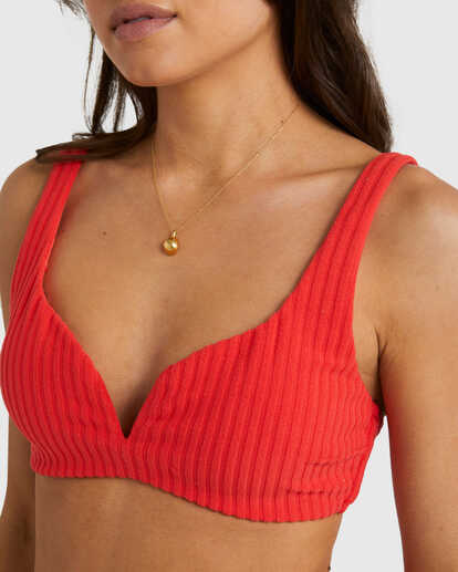 billabong, Terry Rib Dion - D-Cup Bra Bikini Top for Women, FIRE RED (nnz0) Terry Rib Dion - D-Cup Bra Bikini Top for Women  UBJX300430