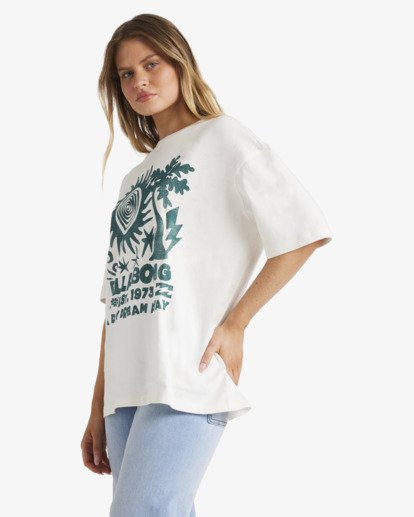 billabong, Electric Feeling - T-shirt met Zeefdruk met Korte mouw voor Dames, SALT CRYSTAL (scs) Electric Feeling - Short Sleeve T-Shirt for Women  UBJZT00510