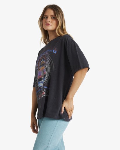 billabong, Focus Tour - T-shirt manches courtes sérigraphié pour Femme, OFF BLACK (ofb) Focus Tour - Short Sleeve T-Shirt for Women  UBJZT00511