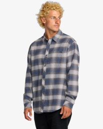 3 Coastline - Camicia in flanella da Uomo Blue 24A053506 Billabong