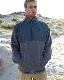 0 Boundary Blocked - Half Zip Mock Neck Fleece for Men Pink 24A413503 Billabong