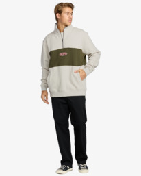1 Bad Dog 3/4 - Half Zip Mock Neck Fleece for Men Beige 24A413504 Billabong