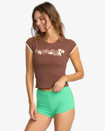 4 Josie Ringer - T-Shirt ajusté pour Femme Marron 24B013504 Billabong