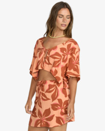 4 Sunflower - Bluse mit Ballonärmeln für Frauen Orange 24B041510 Billabong