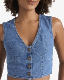 5 Indigo Skies - Crop Top aus Jeansstoff für Frauen Blau 24B043502 Billabong