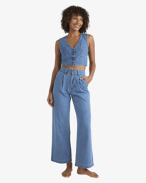 2 Indigo Skies - Crop Top aus Jeansstoff für Frauen Blau 24B043502 Billabong