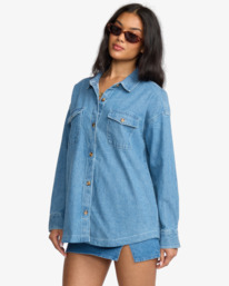 3 Fadeaway - Jeansjacke für Frauen Blau 24B053502 Billabong