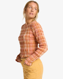 5 Check Me Out - Langärmliges Hemd für Frauen Braun 24B053503 Billabong