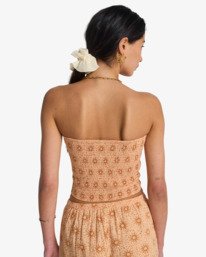 2 Keep It Simple - Crop top &agrave; smocks pour Femme Orange 24B061602 Billabong