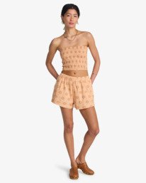 1 Keep It Simple - Crop top &agrave; smocks pour Femme Orange 24B061602 Billabong