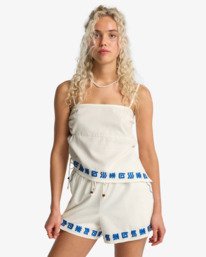 0 Wanderer Sun Stamp - Elastische Shorts f&uuml;r Frauen Weiss 24B091608 Billabong