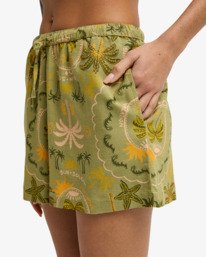 4 Wanderer - Short taille &eacute;lastique pour Femme Vert 24B091612 Billabong