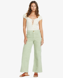 1 Be Free - Pantalón de cintura fija para Mujer Verde 24B111502 Billabong