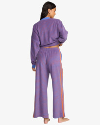 2 Date Palm Terry - Calças de fato de treino de perna larga para mulher Roxo 24B123507 Billabong