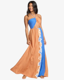 2 Trippin Dippin - Vestido com decote Halter para mulher Marrom 24B133530 Billabong