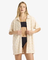 1 Laura Waves - Vestido camisero holgado para mujer Blanco 24B134522 Billabong