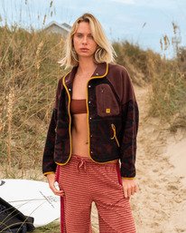 0 Popoyo Snap Up - Fleece Jacket for Women Brown 24B313503 Billabong