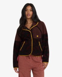 0 Popoyo Snap Up - Giacca in pile da Donna Brown 24B313503 Billabong
