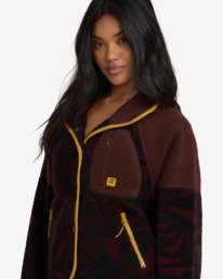 1 Popoyo Snap Up - Giacca in pile da Donna Brown 24B313503 Billabong