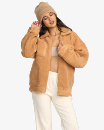 3 Resound Sherpa Shacket - Oversized Fit Jacket for Women Beige 24B483501 Billabong