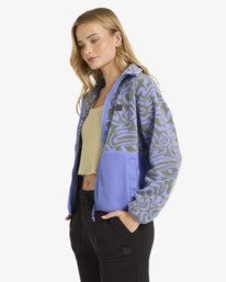 3 Rock Jetty Mock Neck - Zip Up Fleece for Women Purple 24B483503 Billabong
