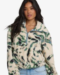 1 Barra - Felpa con mezza cerniera da Donna White 24B483504 Billabong