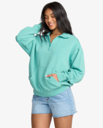 3 Hula Half Zip - Pullover Sweatshirt for Women Blue 24B483506 Billabong