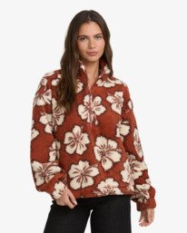 0 All The Time Sherpa - Fleece met Halve Rits für Dames Brown 24B484504 Billabong