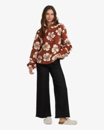 2 All The Time Sherpa - Fleece met Halve Rits für Dames Brown 24B484504 Billabong