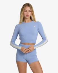 0 Paddle Pusher - Long Sleeve Cropped Rash Vest for Women Blue 24BW031604 Billabong