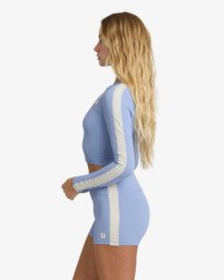 3 Paddle Pusher - Long Sleeve Cropped Rash Vest for Women Blue 24BW031604 Billabong