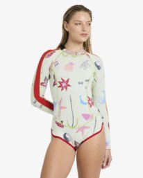 0 2/2mm Glider - Lang&auml;rmliger Springsuit mit Rei&szlig;verschluss am R&uuml;cken f&uuml;r Frauen Gr&uuml;n 24BW244501 Billabong