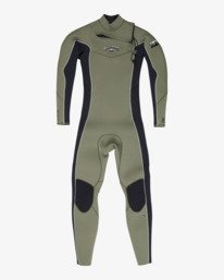 0 4/3mm Boys Absolute Natural - Traje de Surf GBS con Cremallera en el Pecho para Chicos 8 - 16 a&ntilde;os Verde 24CW191501 Billabong