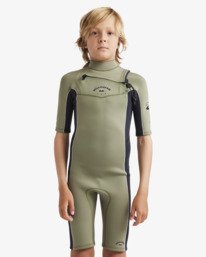0 2/2mm Absolute Natural - Wetsuit met korte mouwen en borstrits voor Jongens 8-16 Green 24CW191505 Billabong