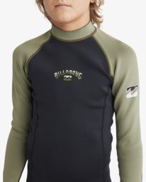 3 1/1mm Boys Absolute Natural - Wetsuit Jack met Achterrits voor Jongens 8-16 Green 24CW191508 Billabong