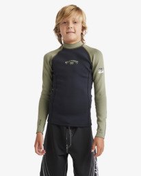 0 1/1mm Boys Absolute Natural - Wetsuit Jack met Achterrits voor Jongens 8-16 Green 24CW191508 Billabong