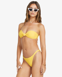 3 Tanlines Lola - Medium Coverage Bikini Top for Women Yellow 24O121506 Billabong