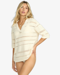 1 Crystal Tides - Beach Coverup Shirt for Women White 24O602501 Billabong